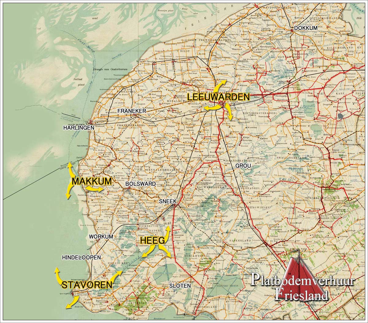 Vertrekhavens van onze schepen